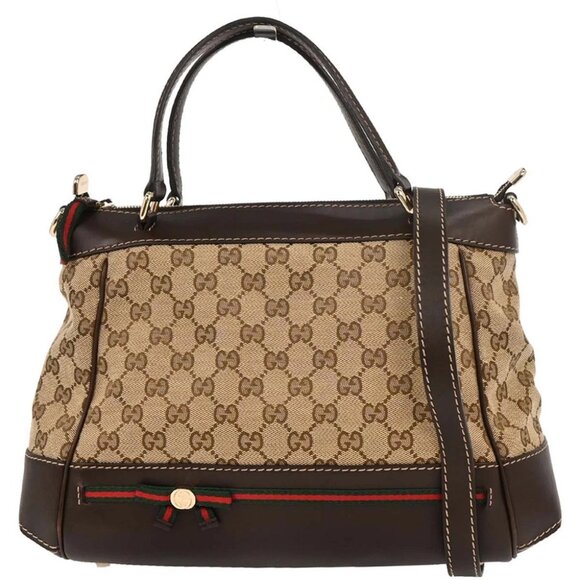 Gucci Beige Canvas GG Mayfair 2way Handbag - Picture 1 of 10